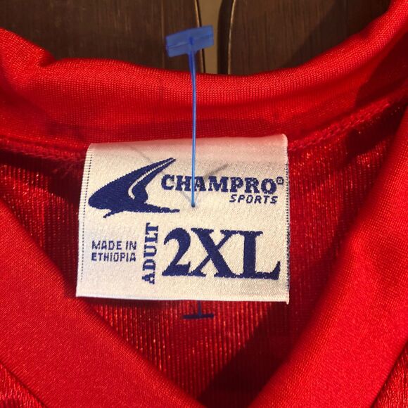 Champro Buck Buck 1974 Defensive Back 2XL  Football Jersey Red White Vintage - Picture 6 of 9